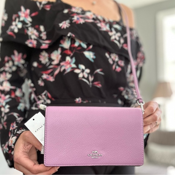 NWT COACH Foldover Clutch Crossbody violet orchid - Picture 9 of 9